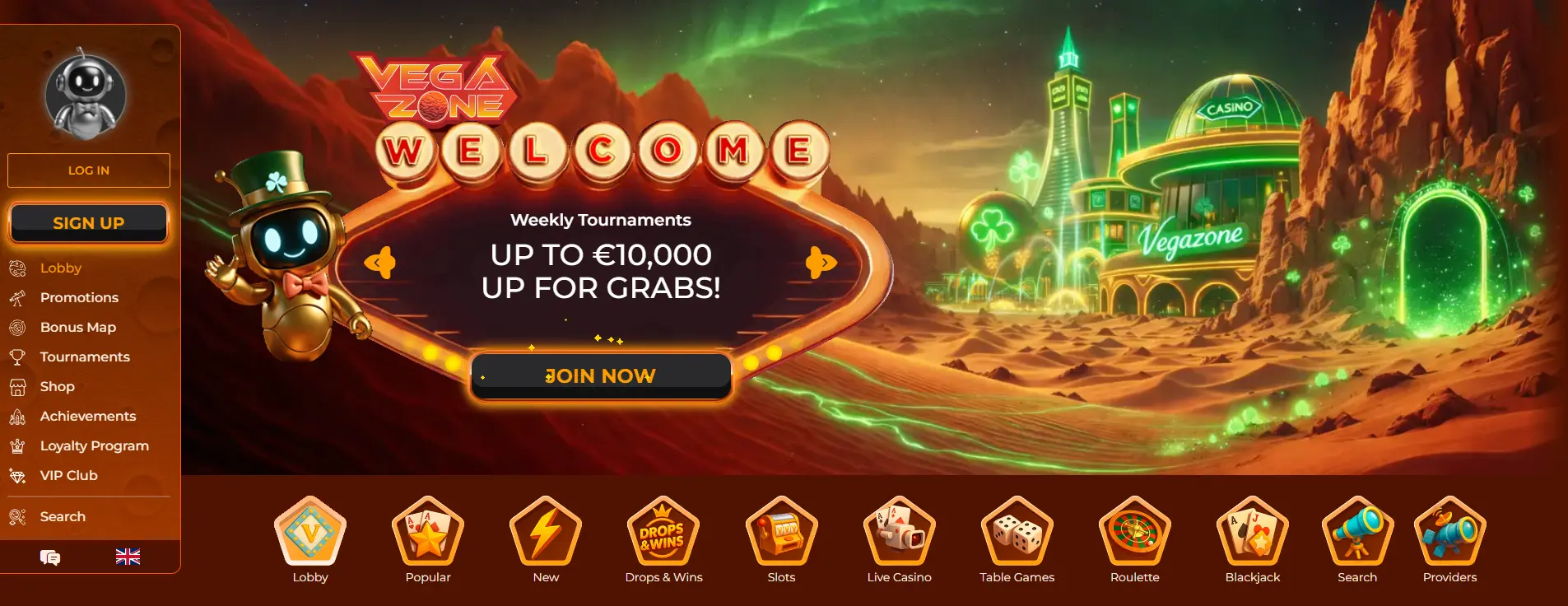 screenshot Vegazone casino